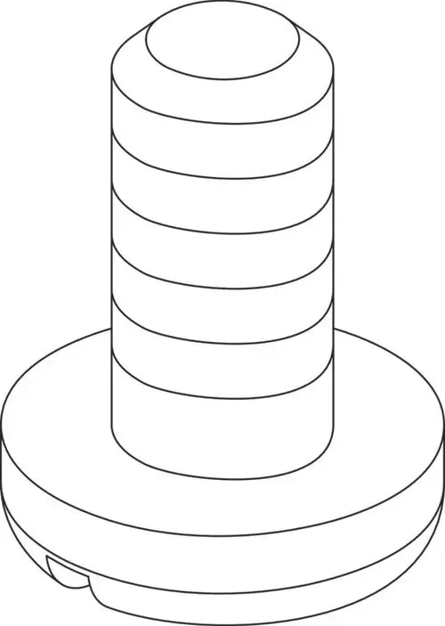 Sensor-Befestigung von Ideal Standard, zylindrische Form mit geschlitztem Körper und runder Basis. Eignet sich zur Montage von Sensoren.